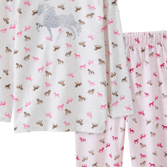 Mädchen Schlafanzug mit Glitzer-Print