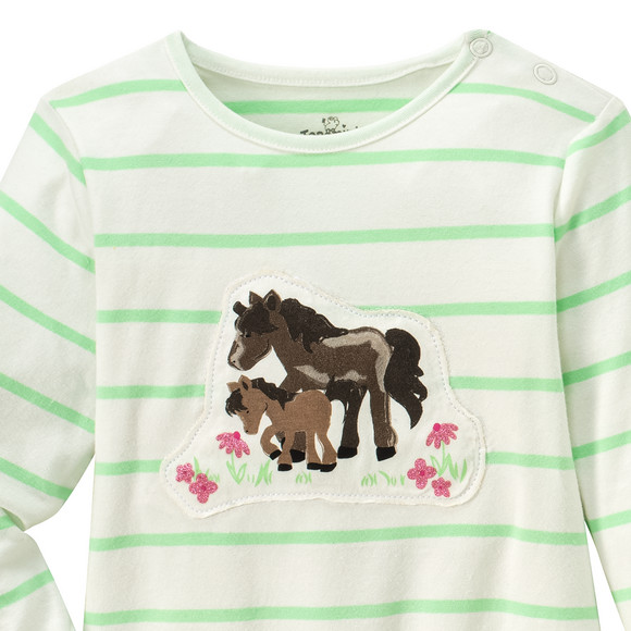Baby Langarmshirt mit Pferden