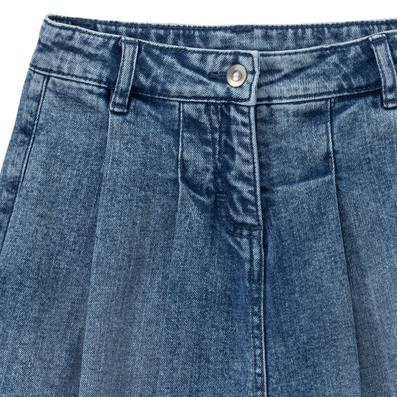 Mädchen Jeans-Hosenrock mit Falten