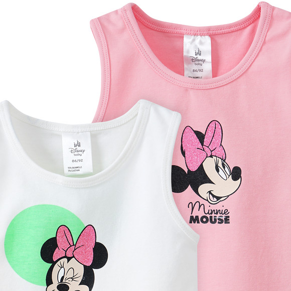 2 Minnie Maus Unterhemden mit Print