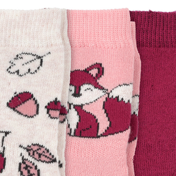 3 Paar Baby Socken mit Fuchs-Motiven 