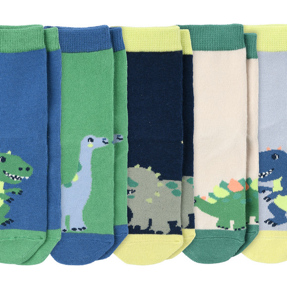 5 Paar Jungen Socken mit Dino-Motiven
