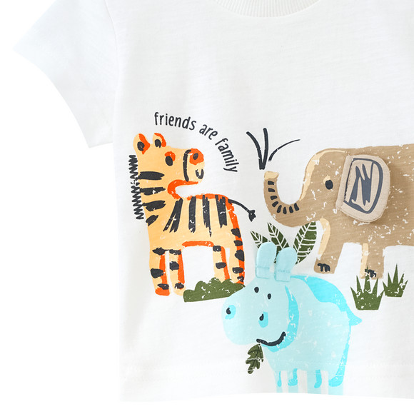 Newborn T-Shirt mit tierischem Print