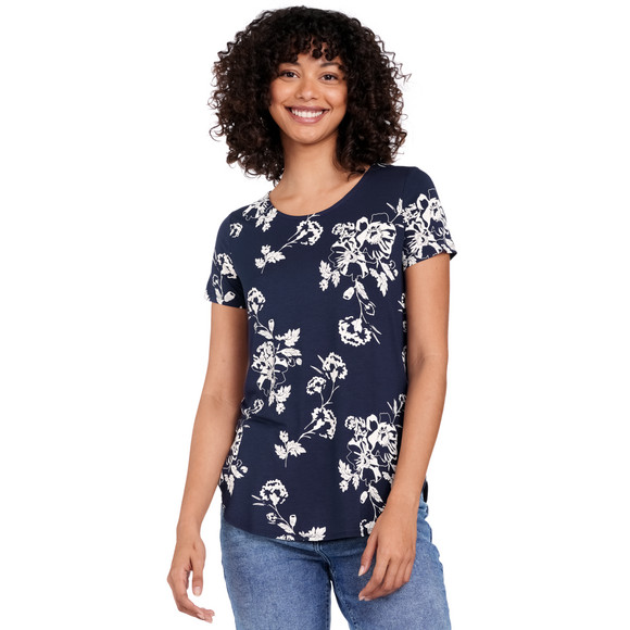Damen T-Shirt mit Blumen-Print