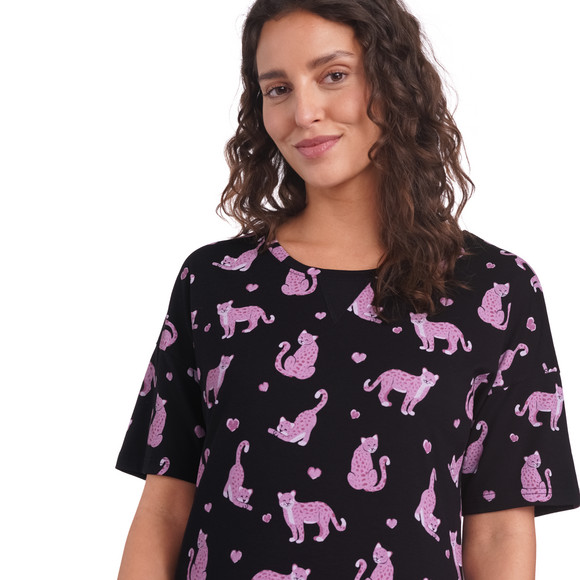Damen Nachthemd mit Leoparden-Allover