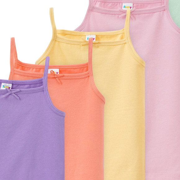 5 Mädchen Unterhemden in verschiedenen Farben