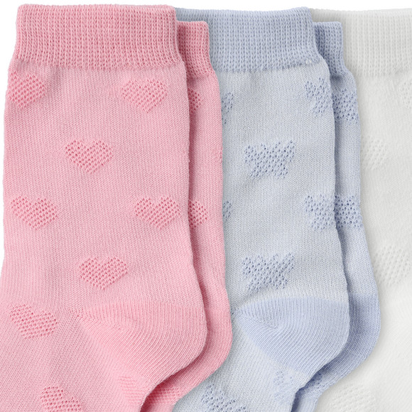 3 Paar Mädchen Socken mit Ajour-Muster
