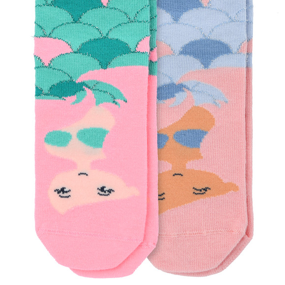 2 Paar Mädchen Socken in Meerjungfrauen-Form