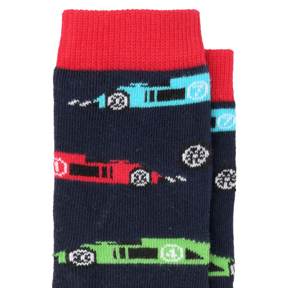 1 Paar Jungen Socken mit Rennwagen-Motiven