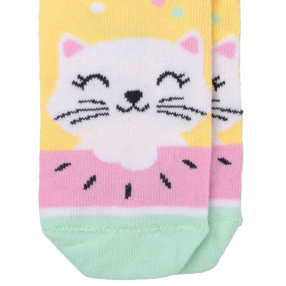 1 Paar Mädchen Socken mit Katzen-Motiv