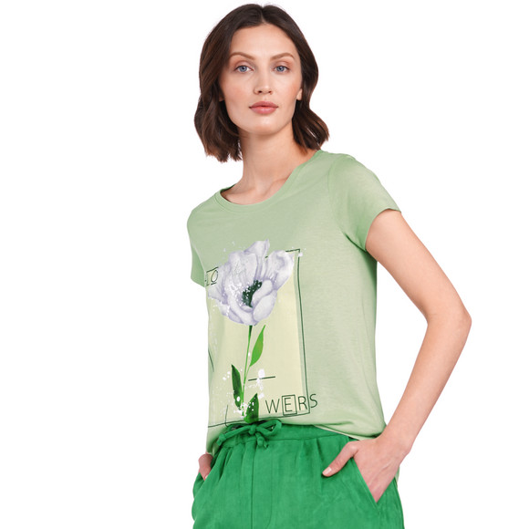  Damen T-Shirt mit Blumen-Print