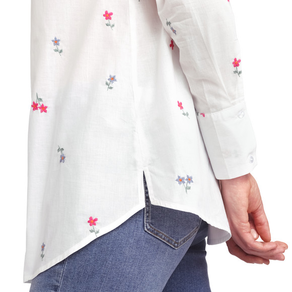 Damen Bluse mit Blumen-Stickerei