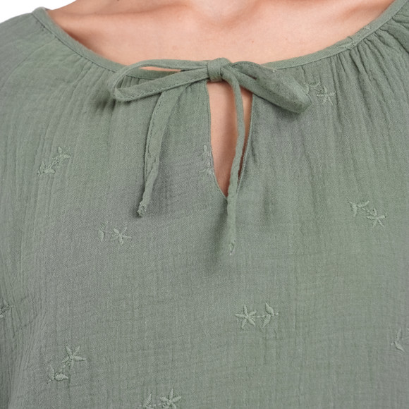 Damen Musselin-Bluse lang geschnitten