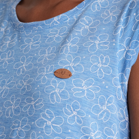Damen T-Shirt mit Zierknopfleiste