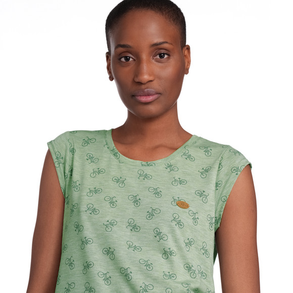 Damen T-Shirt mit Zierknopfleiste