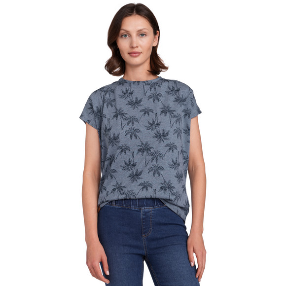 Damen T-Shirt mit Palmen-Allover