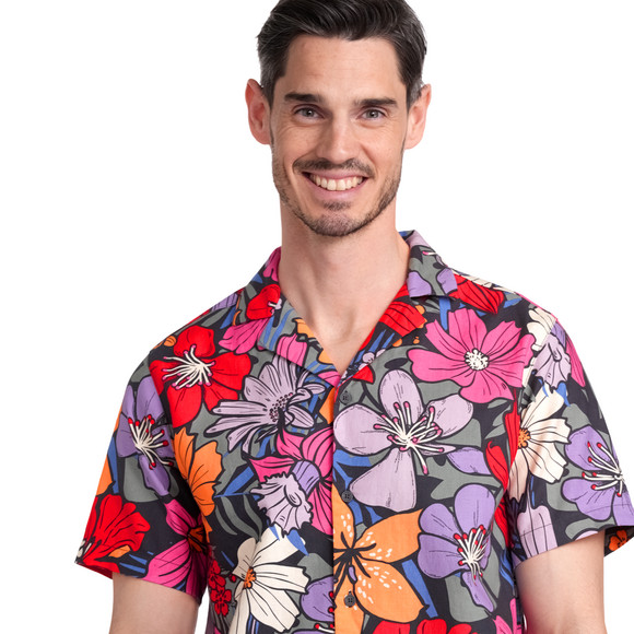 Herren Hawaiihemd mit Blumen-Dessin