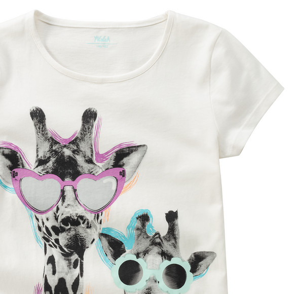 Mädchen T-Shirt mit Giraffen-Print