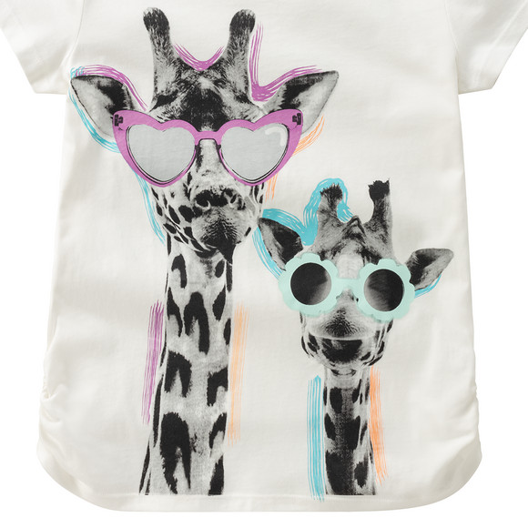 Mädchen T-Shirt mit Giraffen-Print
