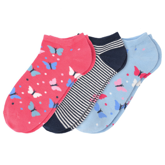 3 Paar Mädchen Sneaker-Socken Schmetterling