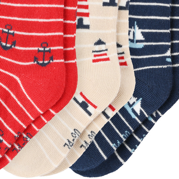 3 Paar Baby Socken mit See-Muster