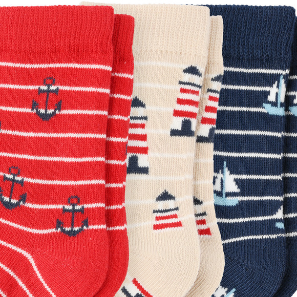 3 Paar Baby Socken mit See-Muster