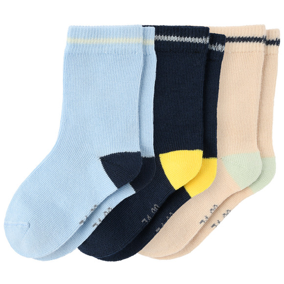 3 Paar Baby Socken mit farbiger Ferse