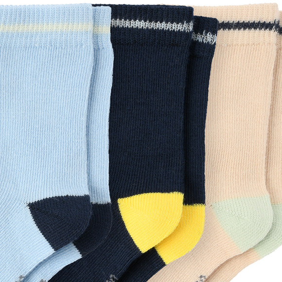 3 Paar Baby Socken mit farbiger Ferse