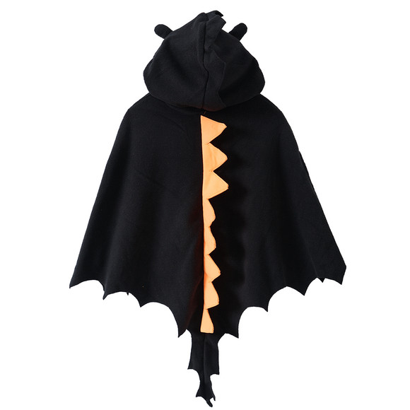 Kostüm Schwarzer Drache Cape mit Kapuze