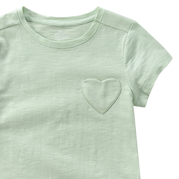 Mädchen T-Shirt mit Herz-Tasche