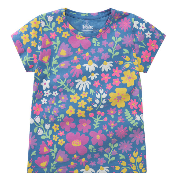 Mädchen T-Shirt mit bunten Blumen