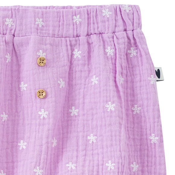 Baby Musselin-Shorts mit Blümchen-Stickerei