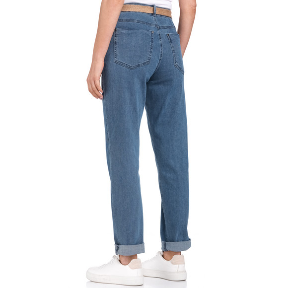 Damen Mom-Jeans mit Bindegürtel