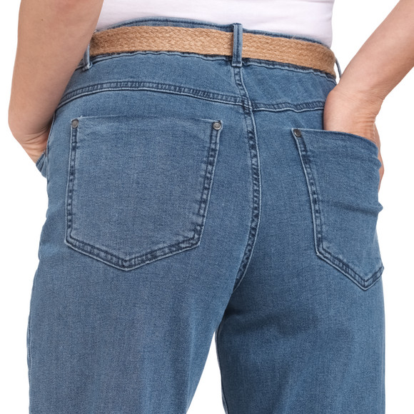 Damen Mom-Jeans mit Bindegürtel