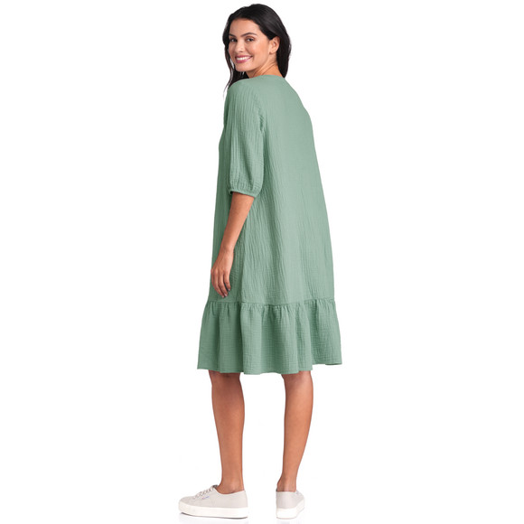 Damen Musselin-Kleid in Unifarben