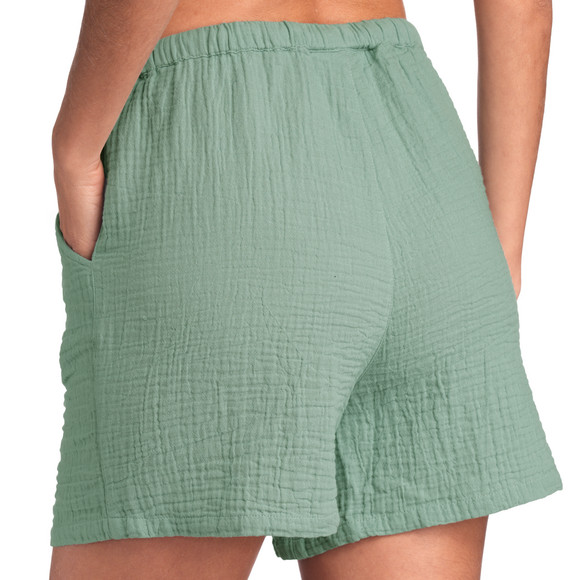Damen Musselin-Shorts in Unifarben