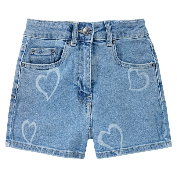 Mädchen Jeans-Shorts mit Herzen