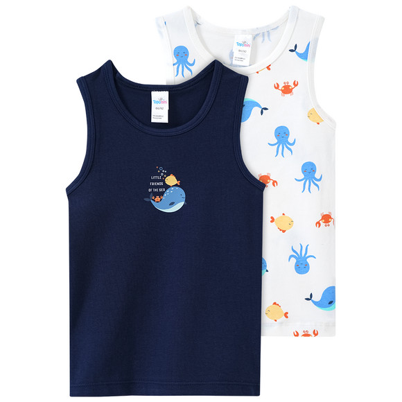 2 Baby Unterhemden mit Meerestieren