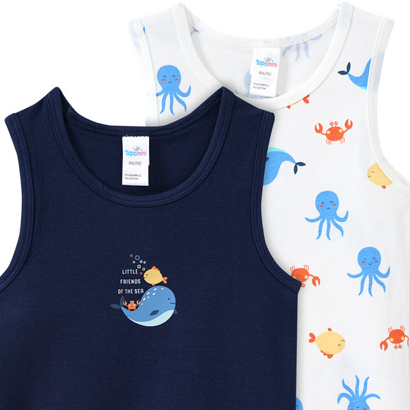 2 Baby Unterhemden mit Meerestieren