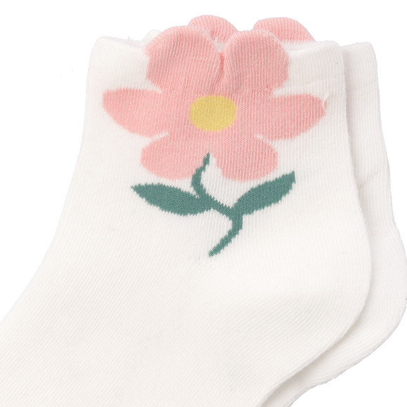 1 Paar Damen Sneaker-Socken mit Blumen-Detail