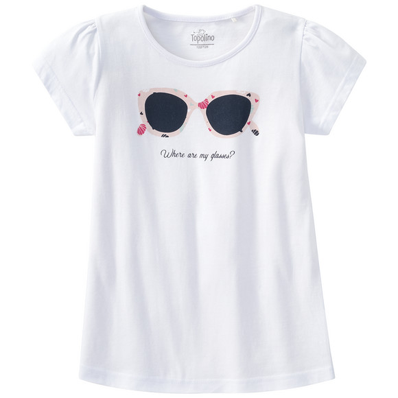 Mädchen T-Shirt mit Sonnenbrillen-Print