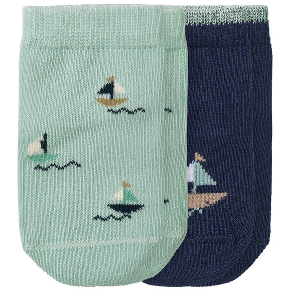2 Paar Newborn Socken mit Segelschiffen