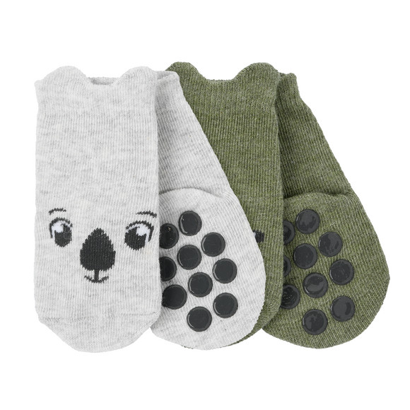 2 Paar Newborn Socken mit Antirutschsohle