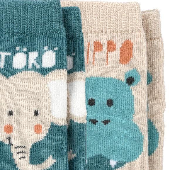 2 Paar Newborn Socken mit Tier-Motiven