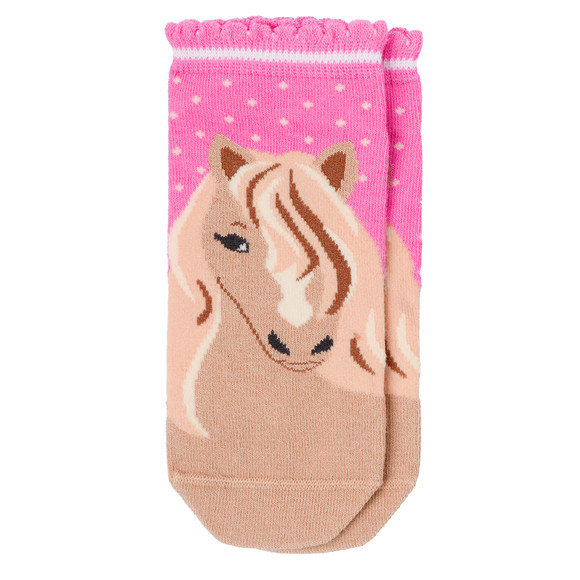 3 Paar Mädchen Sneaker-Socken mit Pferden
