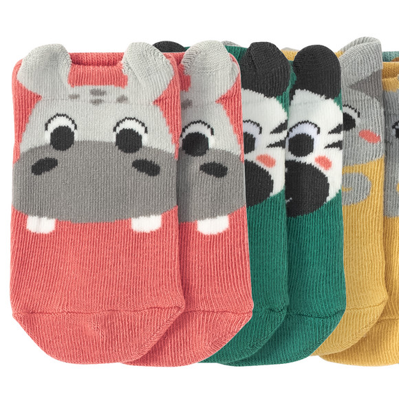 5 Paar Baby Sneaker-Socken mit Tieren