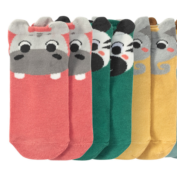 5 Paar Kinder Sneaker-Socken mit Tieren