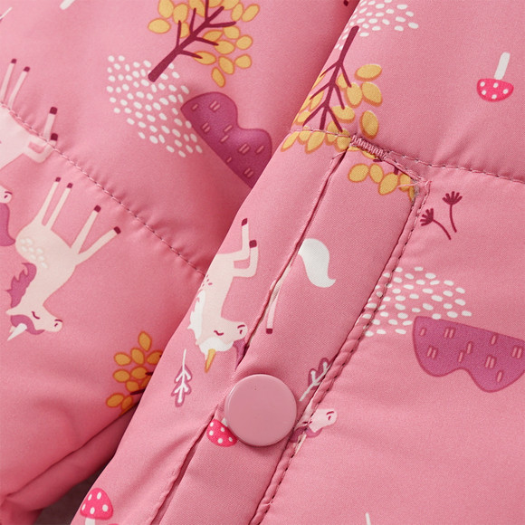 Meisjes winterjas met unicorn all-over