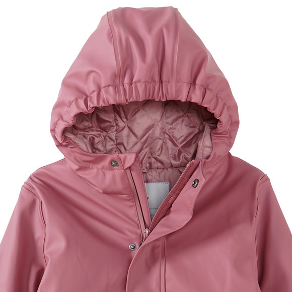 Kinder Regenjacke Mit Kapuze - Wasserdicht Baumwolle Gefüttert Rosa