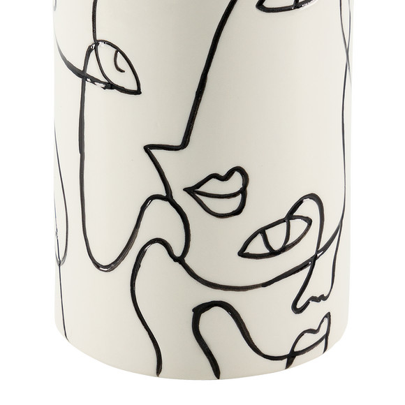 Vase mit Gesichter-Motiven